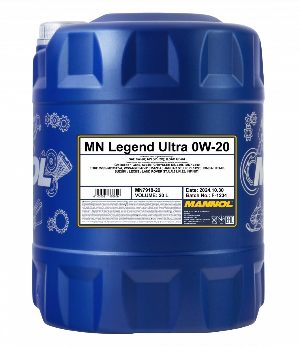 Mannol Legend Ultra A Premium Fully Synthetic 0W20 C5 Volvo Volkswagen Ford Mannol Jaguar Landrover Fanfaro Engine Oil Fluid FMC front packet