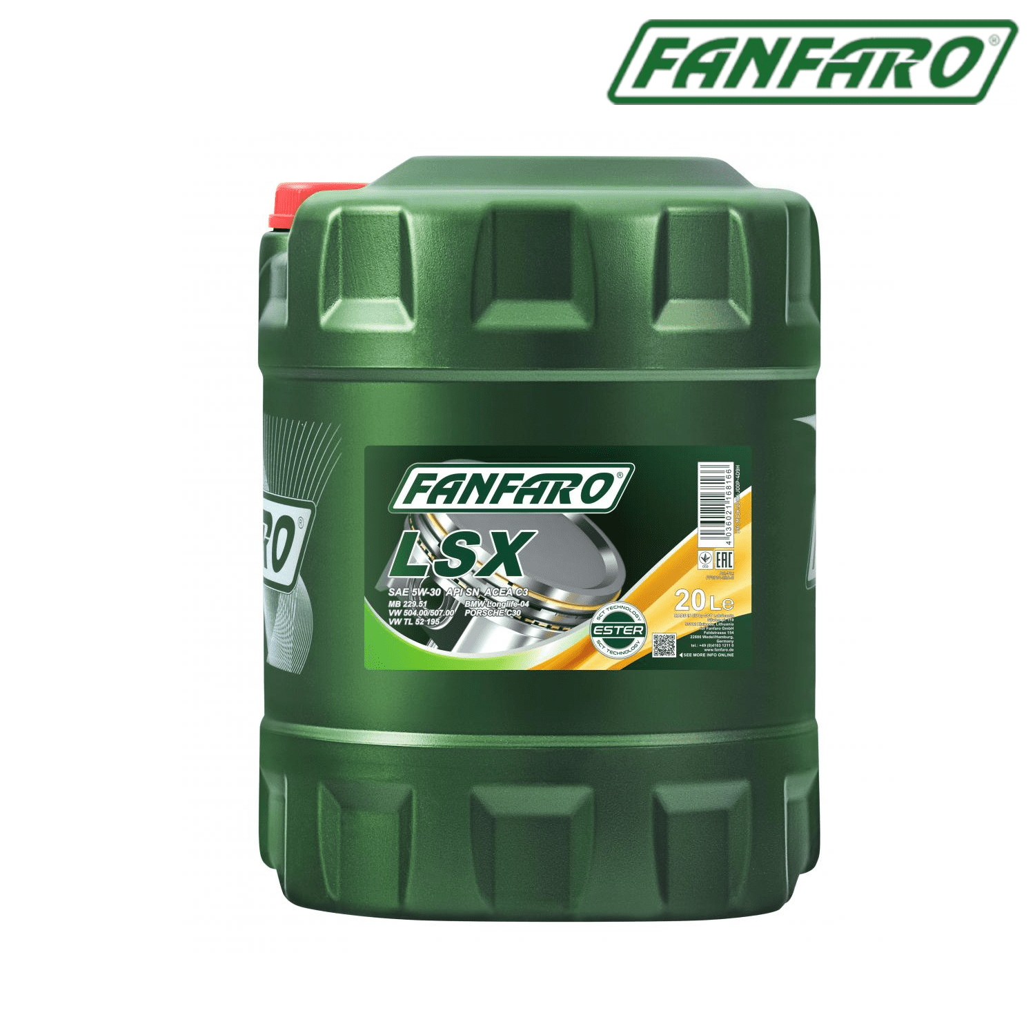 A Premium Fully Synthetic 5W30 C3  Volkswagen BMW Longlife Long Life Fanfaro Mannol Engine Oil Fluid  eco  504 507 504507 LSX LOW SAPS front packet