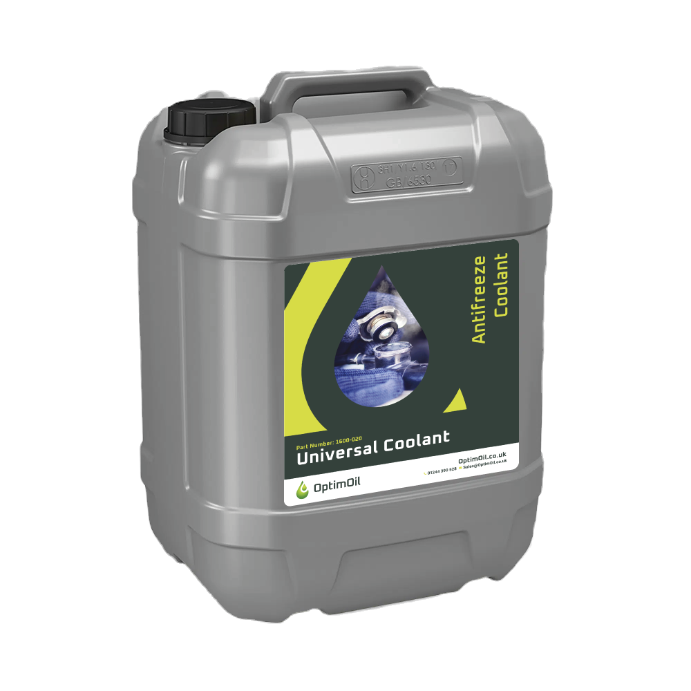 OptimOil Extended Longlife Coolant Concentrated Concentrate Ready Mixed Red Pink Blue Yellow VCS Coolant Front Volvo Ethylene Glycol Based DAF JCB Mercedes Scania LDF4 LD5 VDS4.5 VDS4 Front Packet